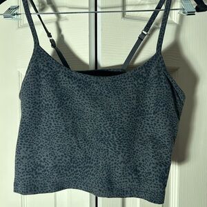 Beyond Yoga Charcoal Leopard Crop Top